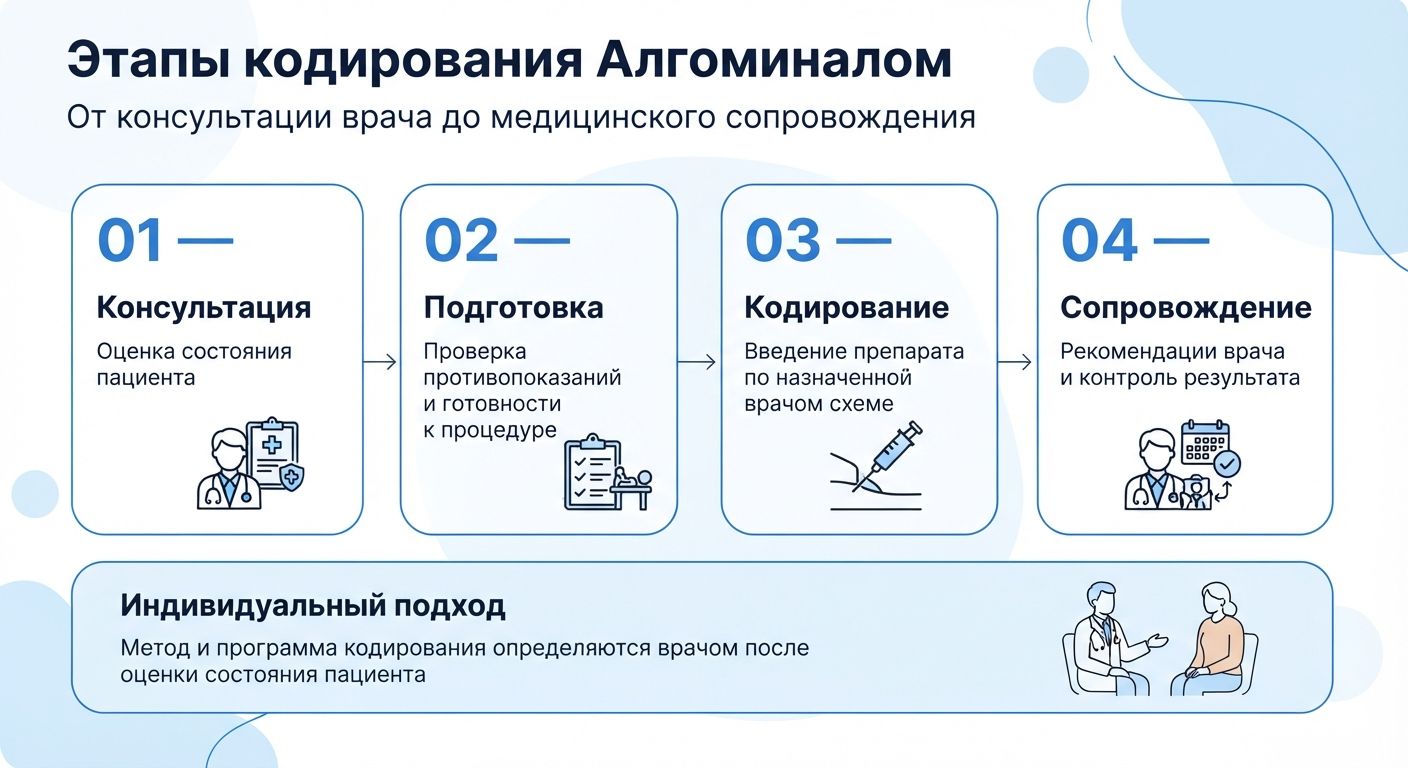 Кодирование препаратом «Алгоминал» в Полярном инфографика