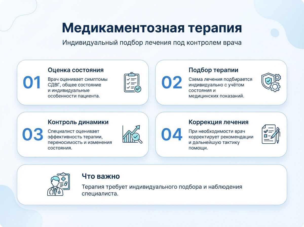 Лечение СДВГ в Полярном у детей и взрослыхинфографика